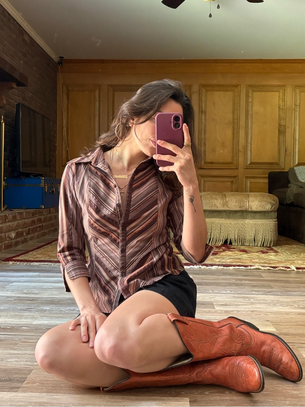 Women's Striped Button-Down Shirt